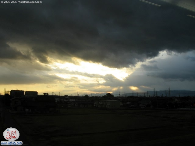 img 5414 kyoto yuki shinkansen hikari yuhi - sunset view from hikari shinkansen